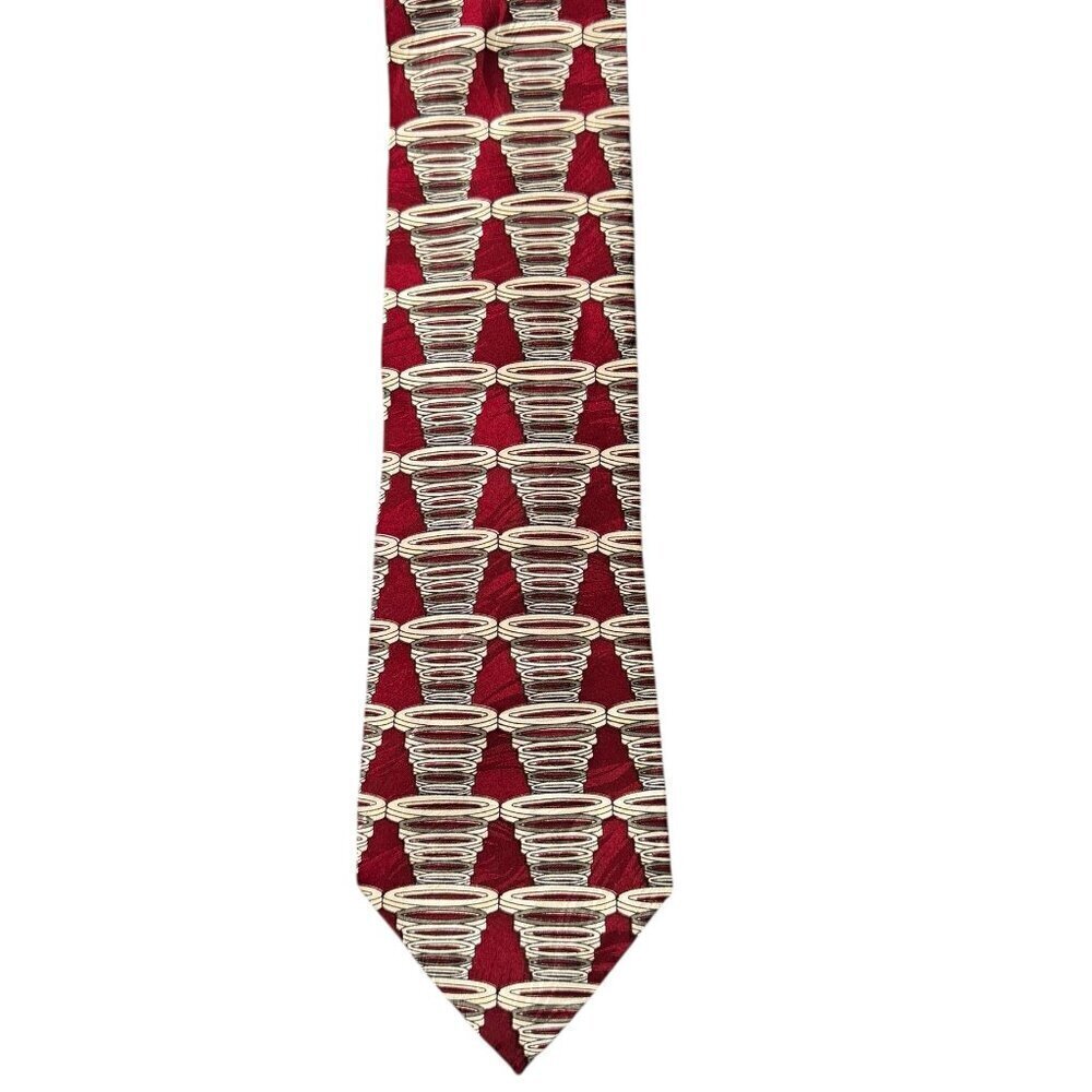 Vintage Luciano Galli 100% Silk Tie – Made in Italy – Tornado Swirl Pattern